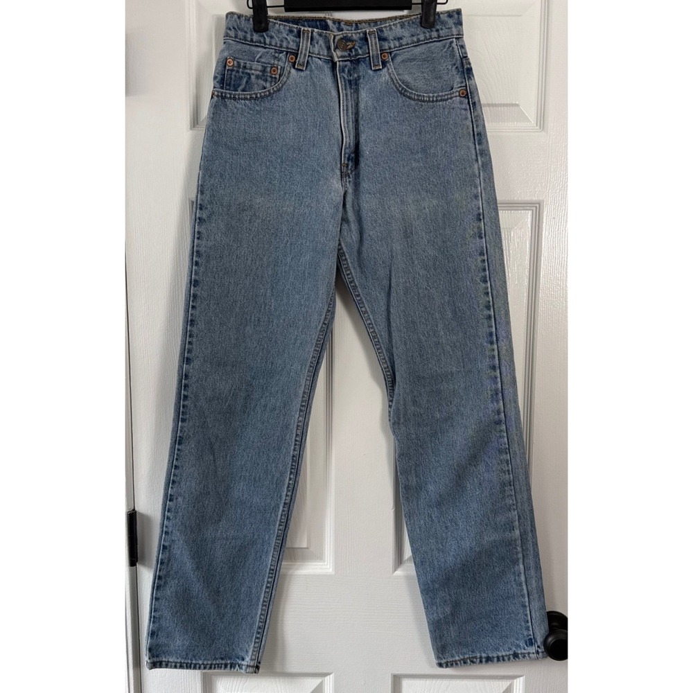 Levis 555 Vintage Relaxed Straight Leg Jeans Pop Art Custom Painted USA 26x30